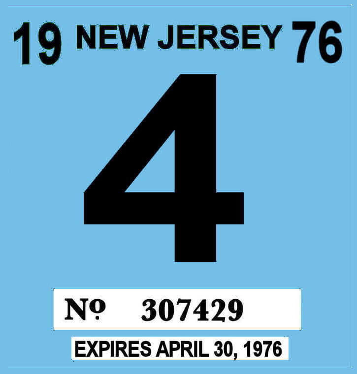 1976 New Jersey Inspection Sticker